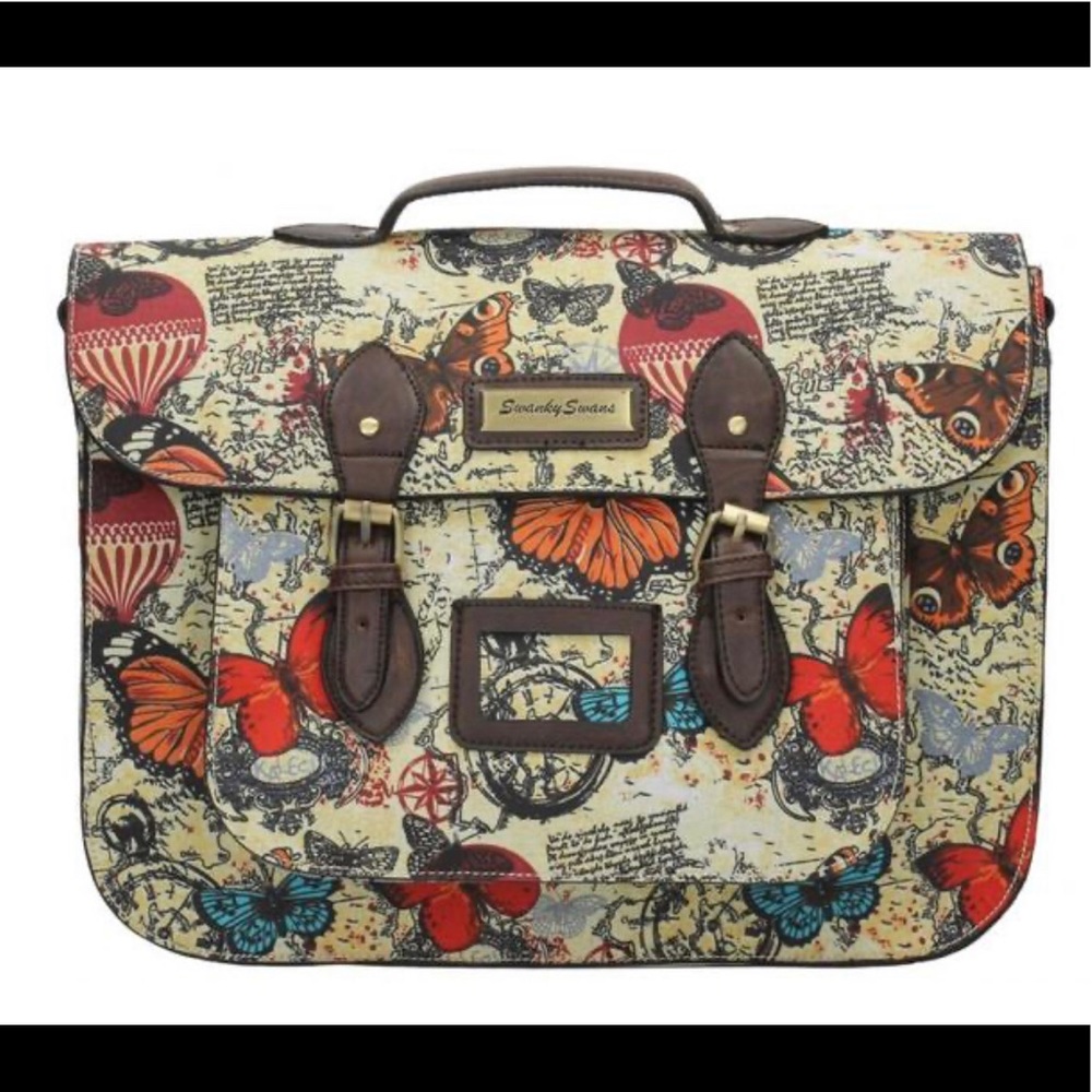🇨🇦 NWOT Butterfly Top Handle Satchel Laptop Bag 🦋